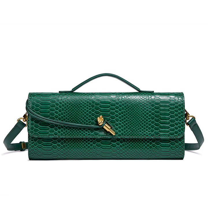 Embossed Snake Print Evening Clutch Kalsten