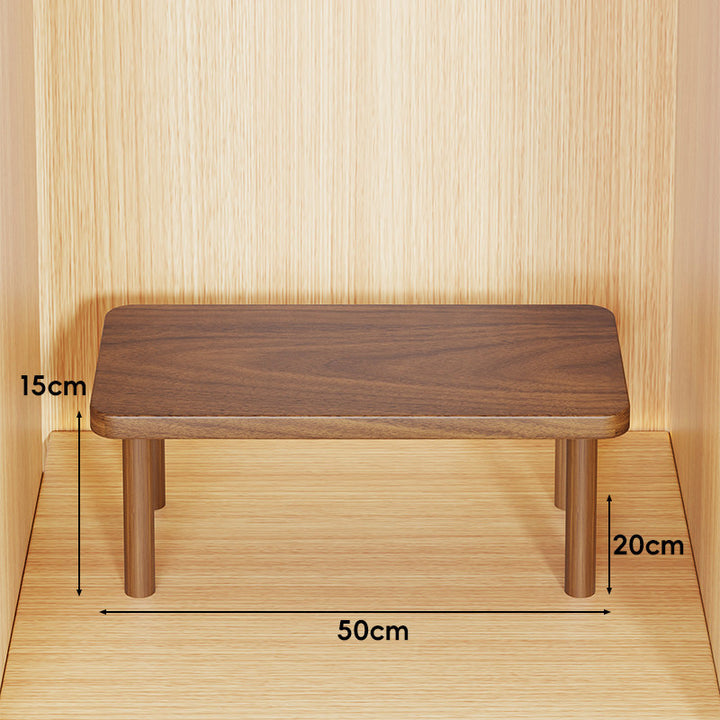 Adjustable Multi-Height Wooden Monitor Riser and Desktop Shelf