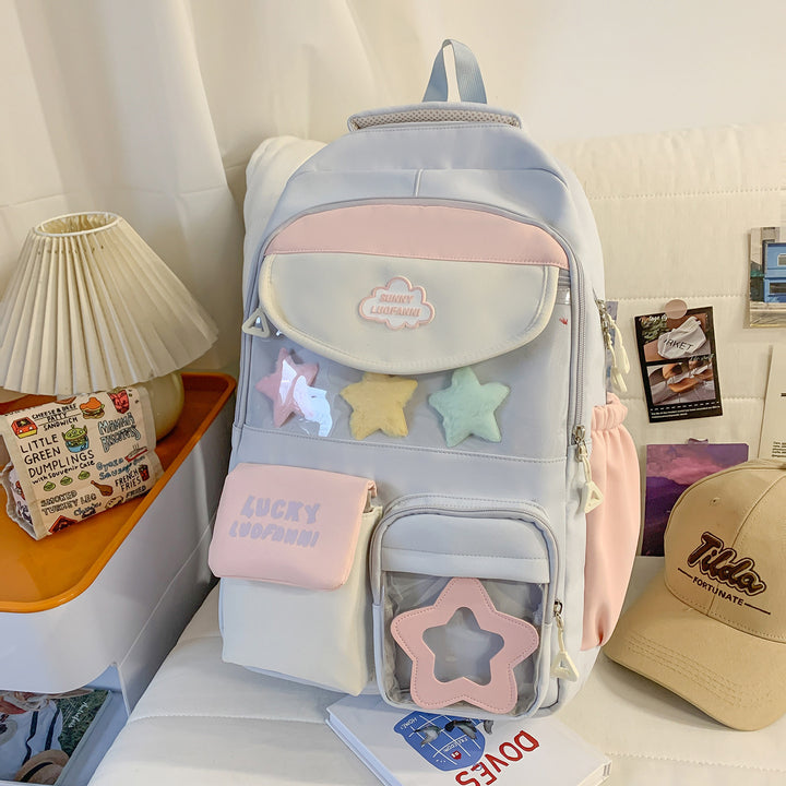 Deluxe Star-Embellished Casual Backpack Kalsten