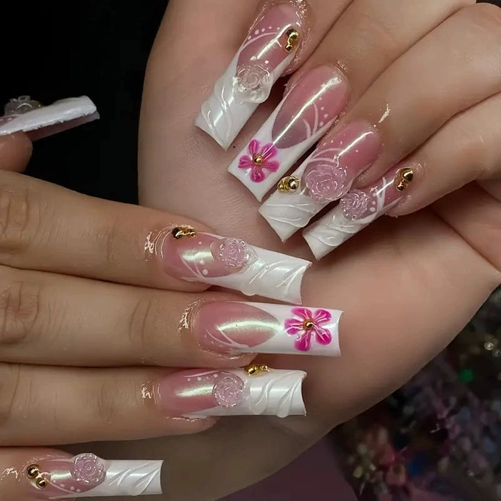 Decorative Long Press-On Nail Extensions Kalsten