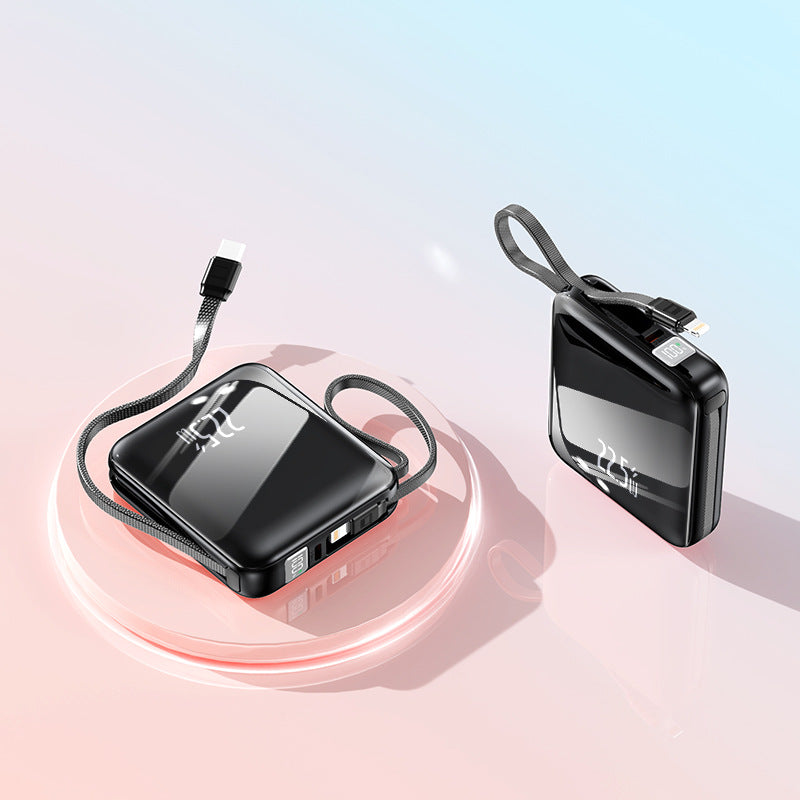 Portable power bank with integrated charging cable and digital display Kalsten