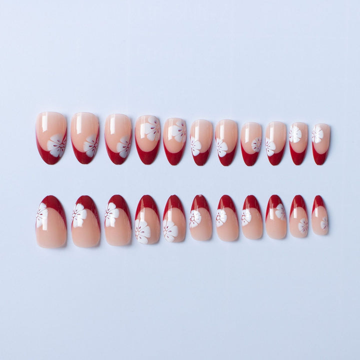 Artistic Floral French Tip Nail Art