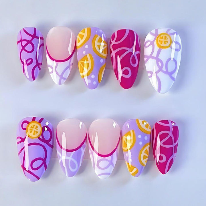 Artificial nail set with colorful and creative designs Kalsten