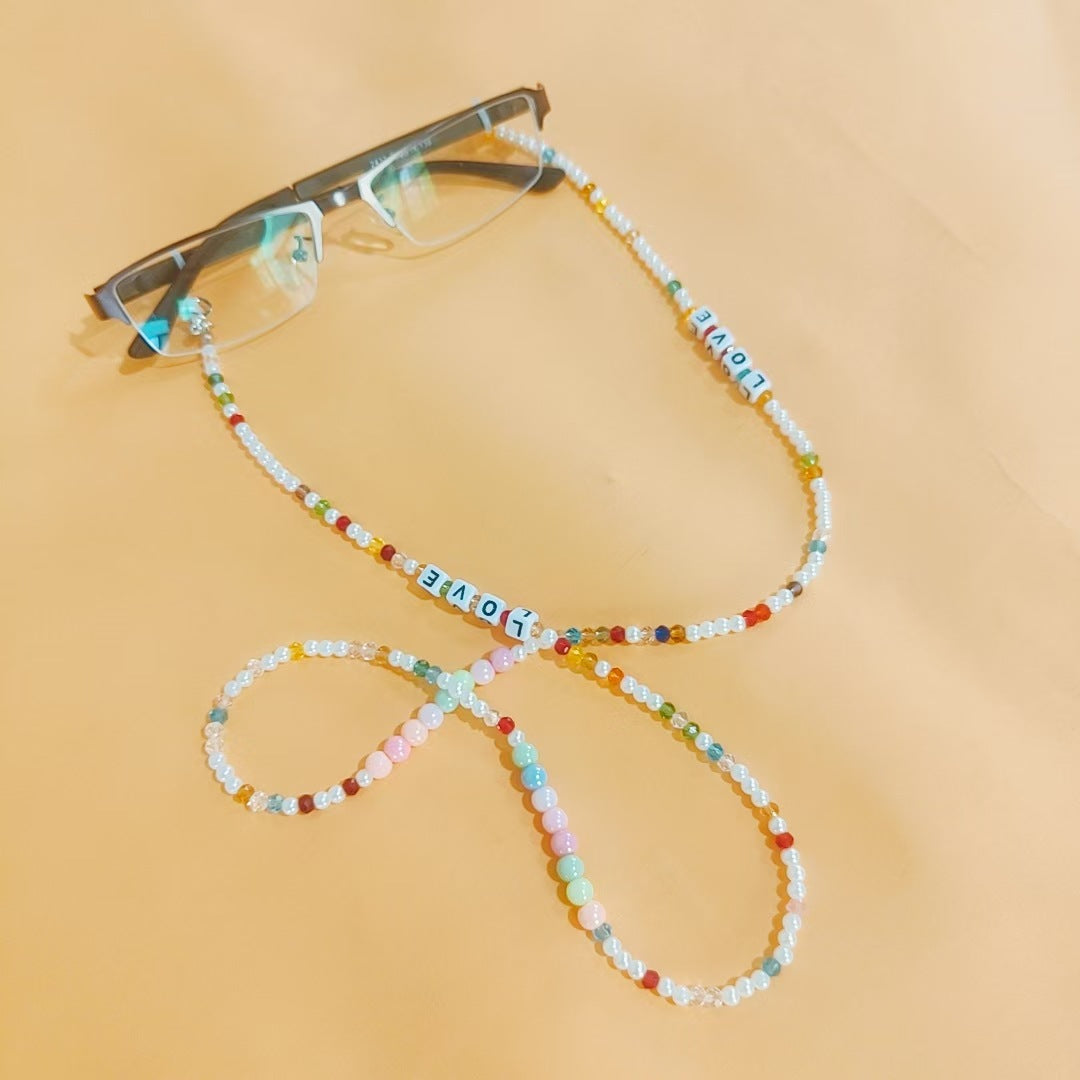 Glasses holder chain with colorful beads Kalsten