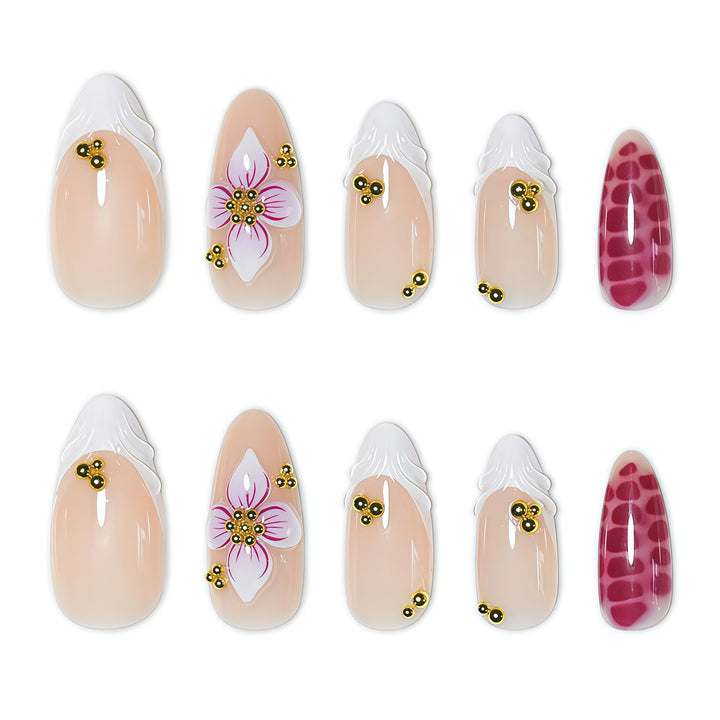 Artistic 3D Floral Design Press-On Nails Kalsten
