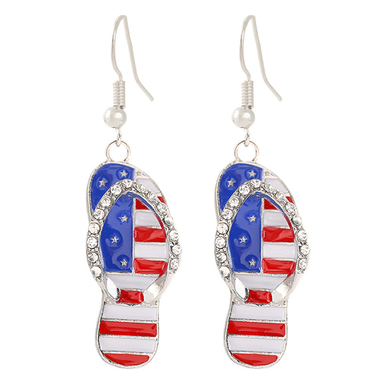 Women's nan patriotic horseshoe enamel dangle earrings with star-accented design and fishhook findings Kalsten
