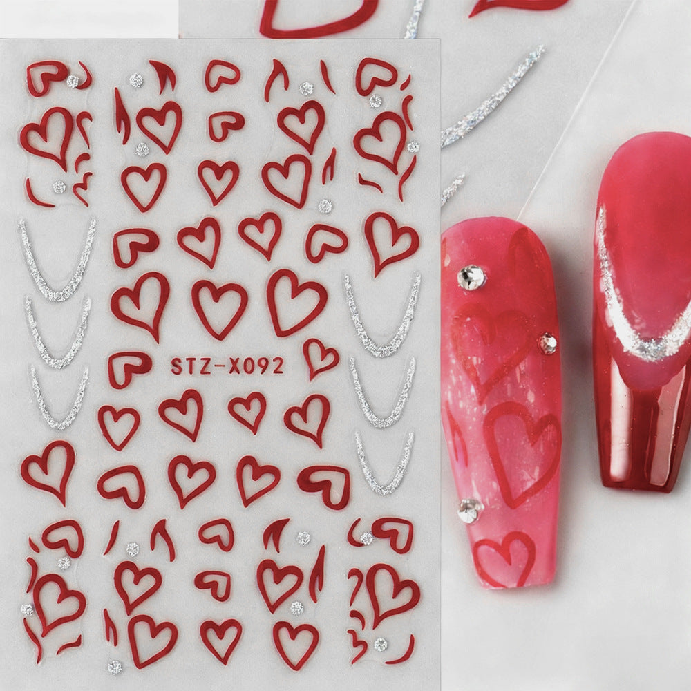 Heart-Shaped Nail Art Stickers