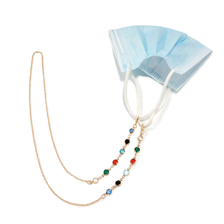 Artistic Crystal-Enhanced Eyewear Chain kalsten