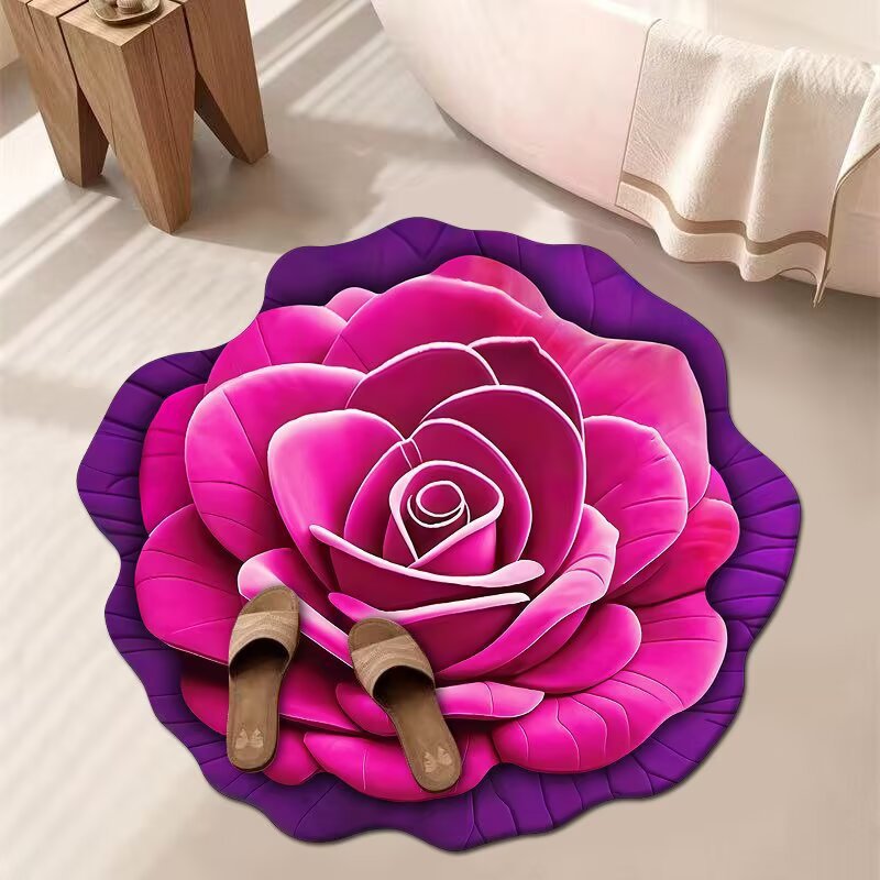 Artistic Floral Bath Mat