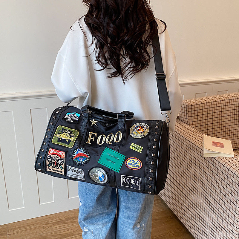 Stylish Patchwork Weekend Duffel Bag Kalsten