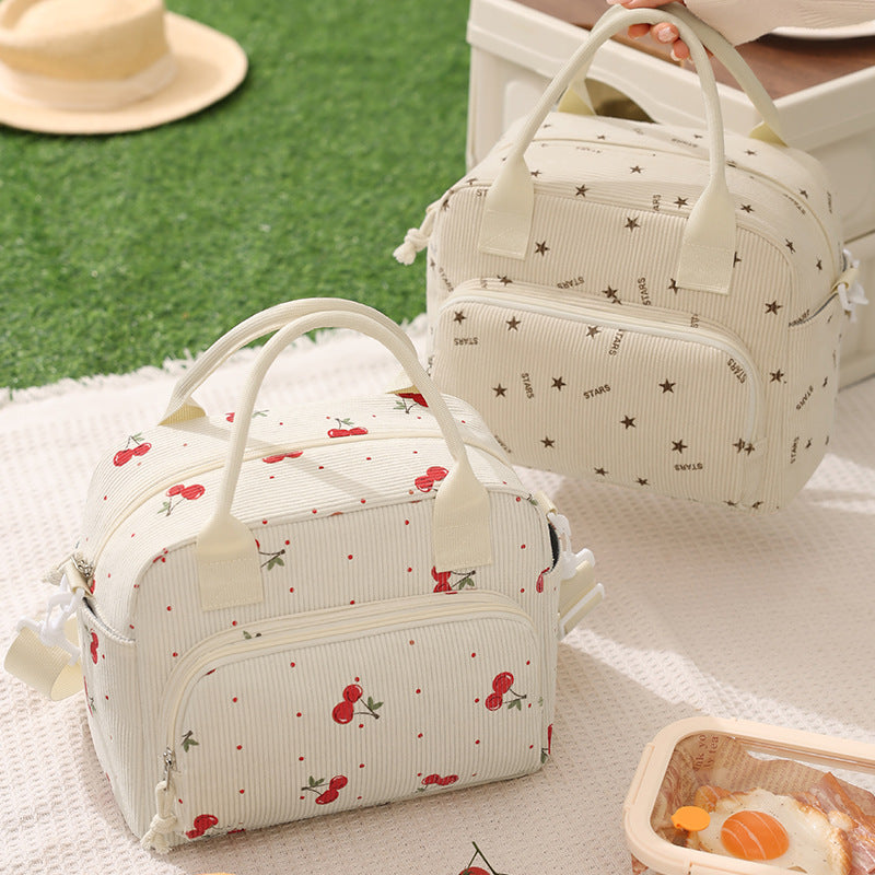 Cute Cherry Print Insulated Lunch Bag Kalsten