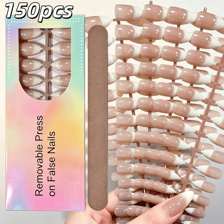 Elegant Gradient French Tip Press-On Nails Kalsten
