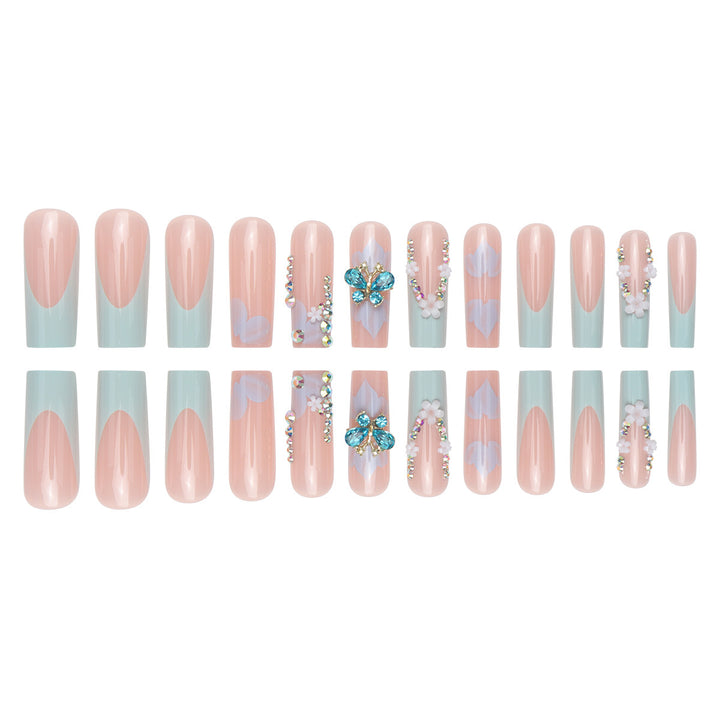Decorative Floral Print Press-On Nails Kalsten