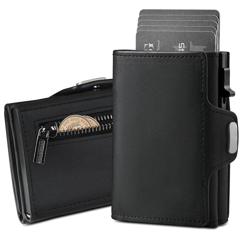 Compact RFID-Blocking Leather Coin Wallet Kalsten
