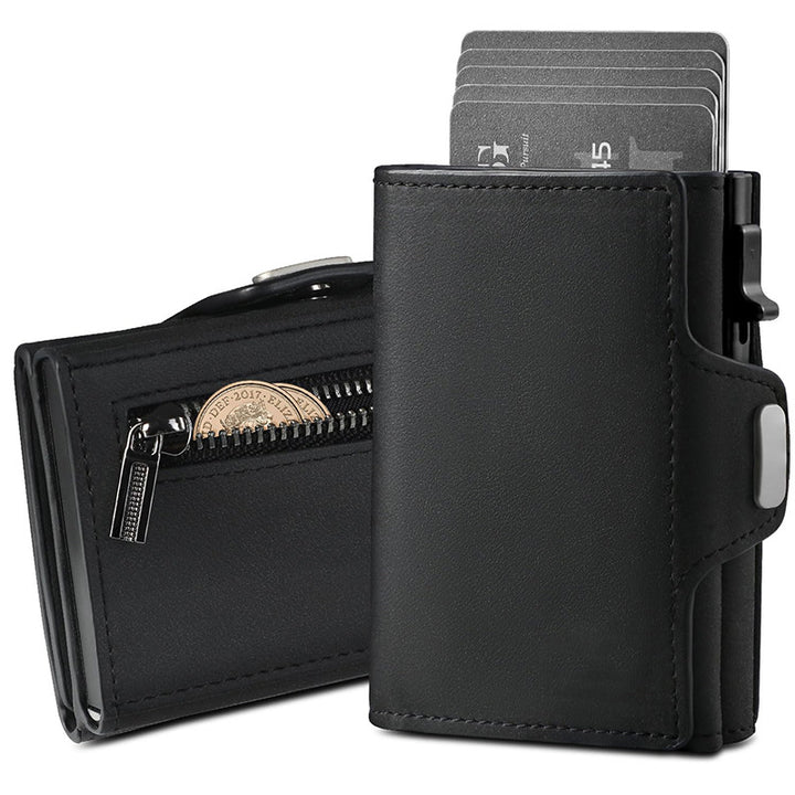 Compact RFID-Blocking Leather Coin Wallet Kalsten