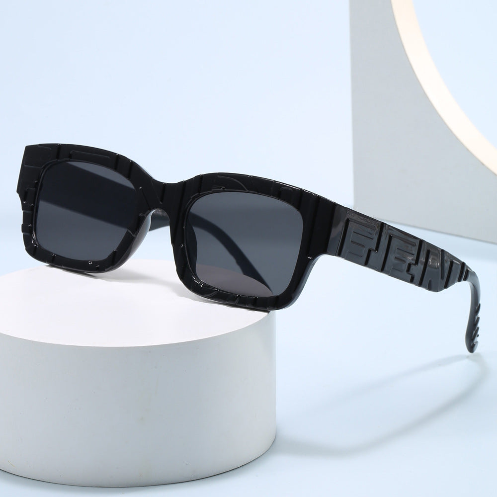 Women's fashionable square sunglasses with textured frame and UV protection Kalsten