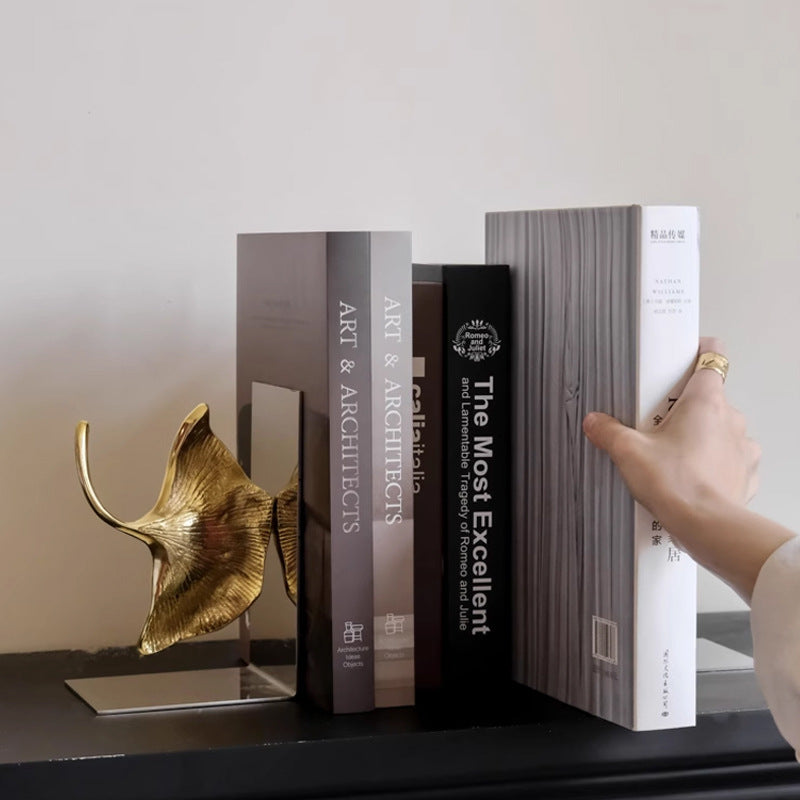 Decorative Leaf-Shaped Bookends