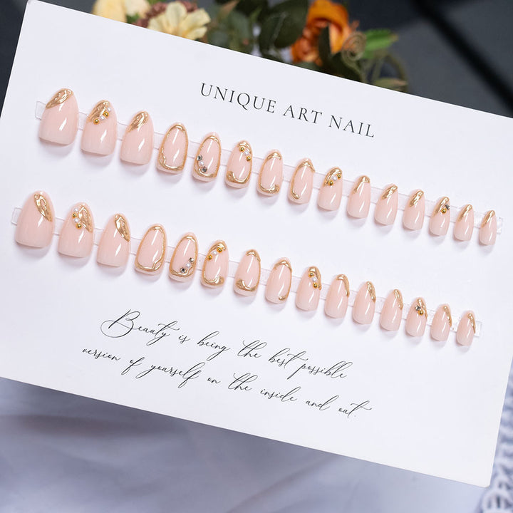 Elegant Pearl-Embellished Nail Art