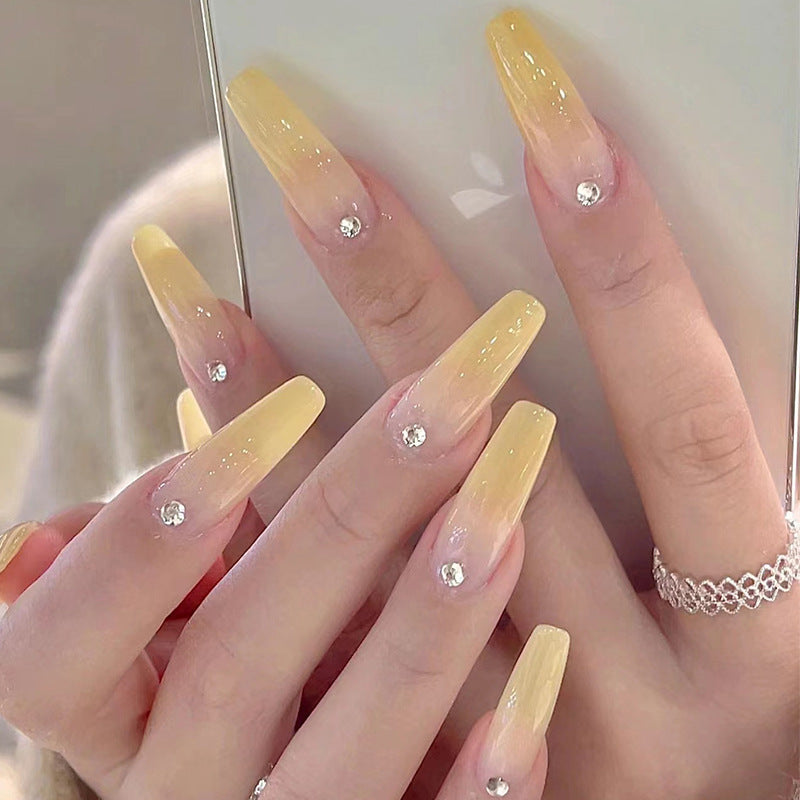 Rhinestone-Embellished Long-Lasting Press-On Nail Set