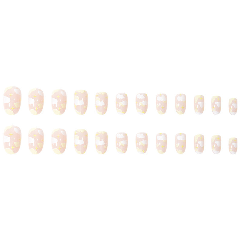 Artistic Cloud-Patterned Press-On Nails Kalsten