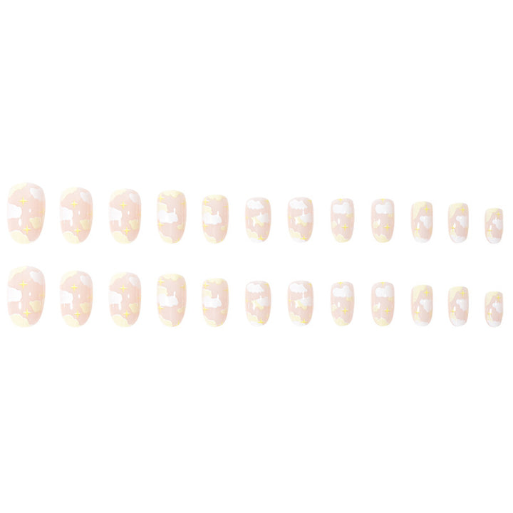 Artistic Cloud-Patterned Press-On Nails Kalsten