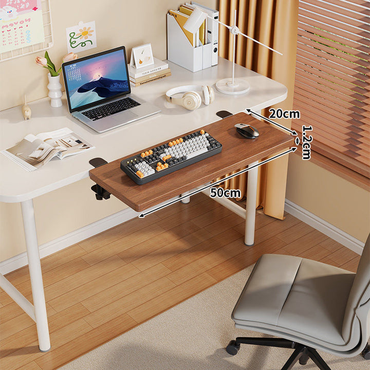Long Under-Desk Pull-Out Sliding Keyboard and Work Surface Shelf