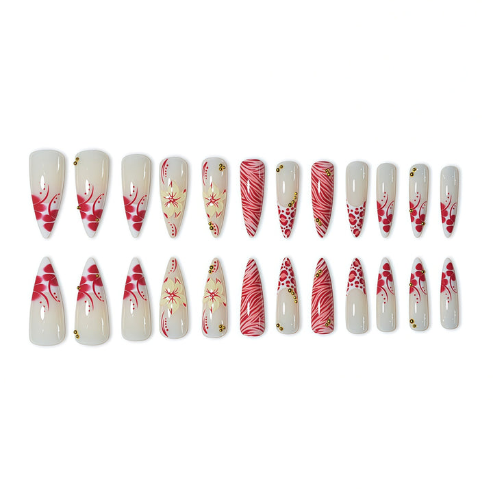 Artistic Floral Acrylic Nail Extensions Kalsten
