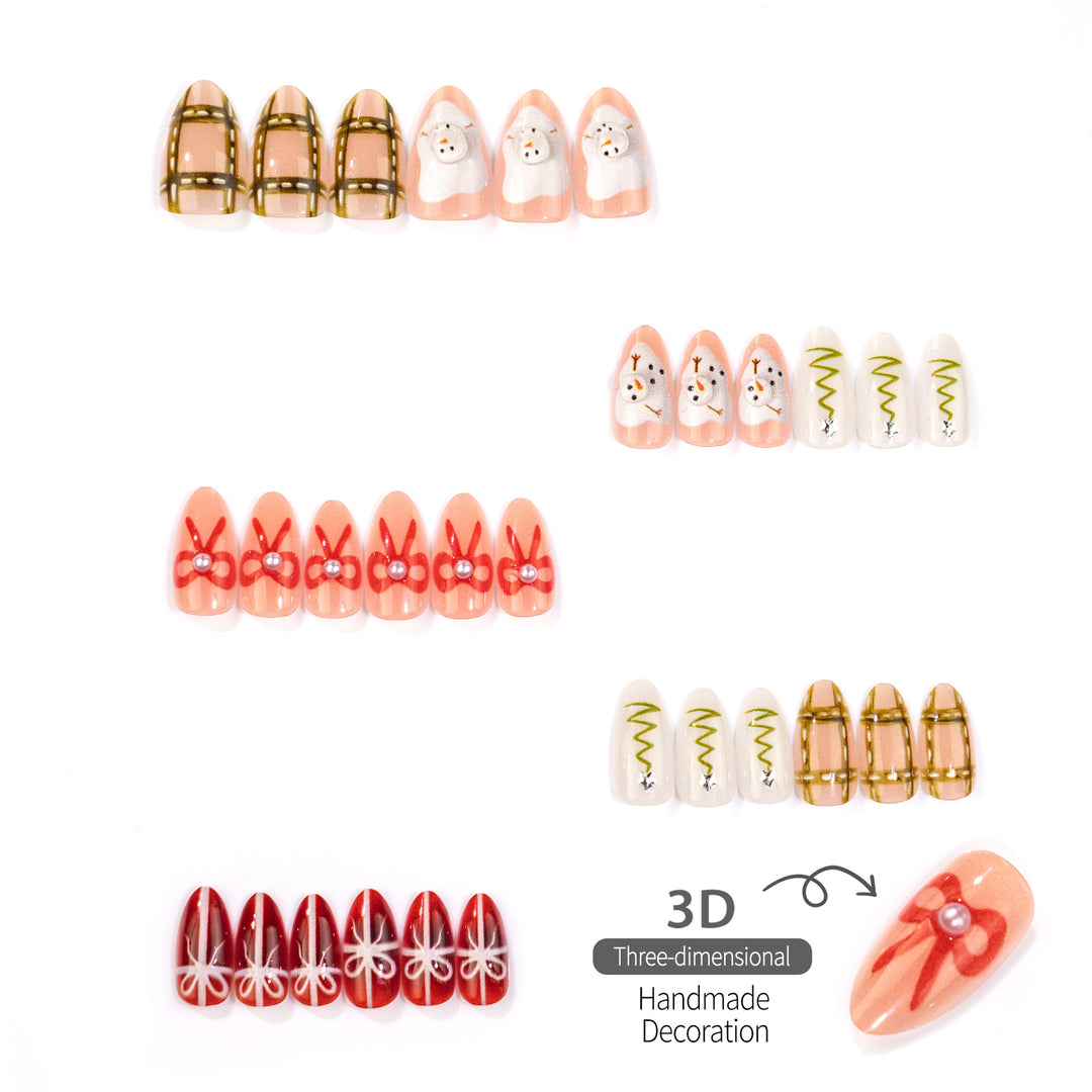 Holiday-Themed Artisanal Press-On Nails