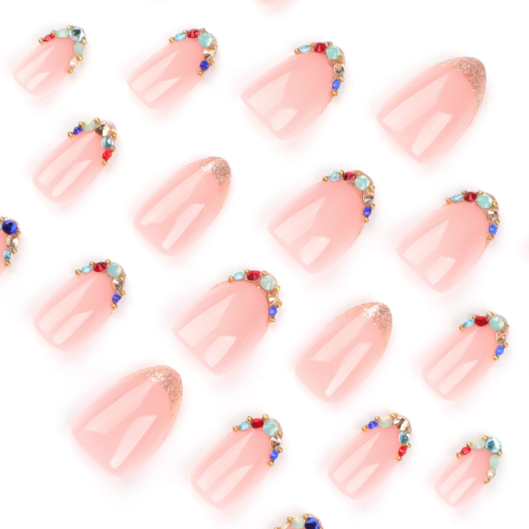 Artful nail art with glamorous rhinestone embellishments Kalsten