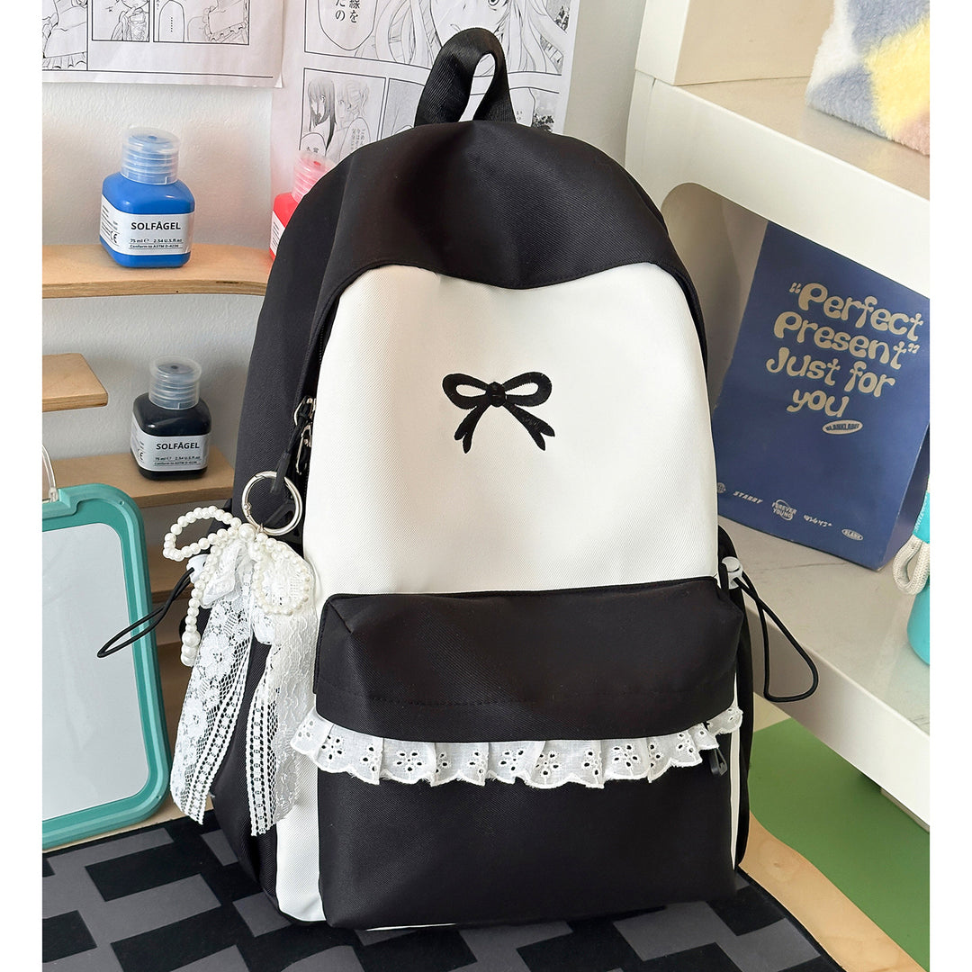 Decorative Bow-Embellished Casual Backpack Kalsten