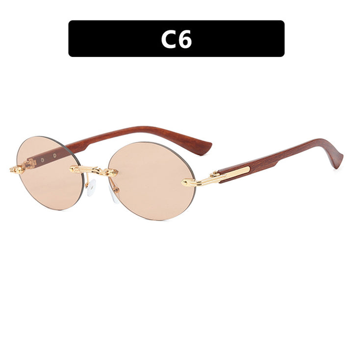Women's round sunglasses with elegant wooden frame and UV protection Kalsten