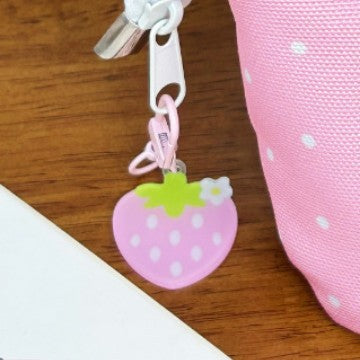 Strawberry-Themed Plush Pencil Pouch