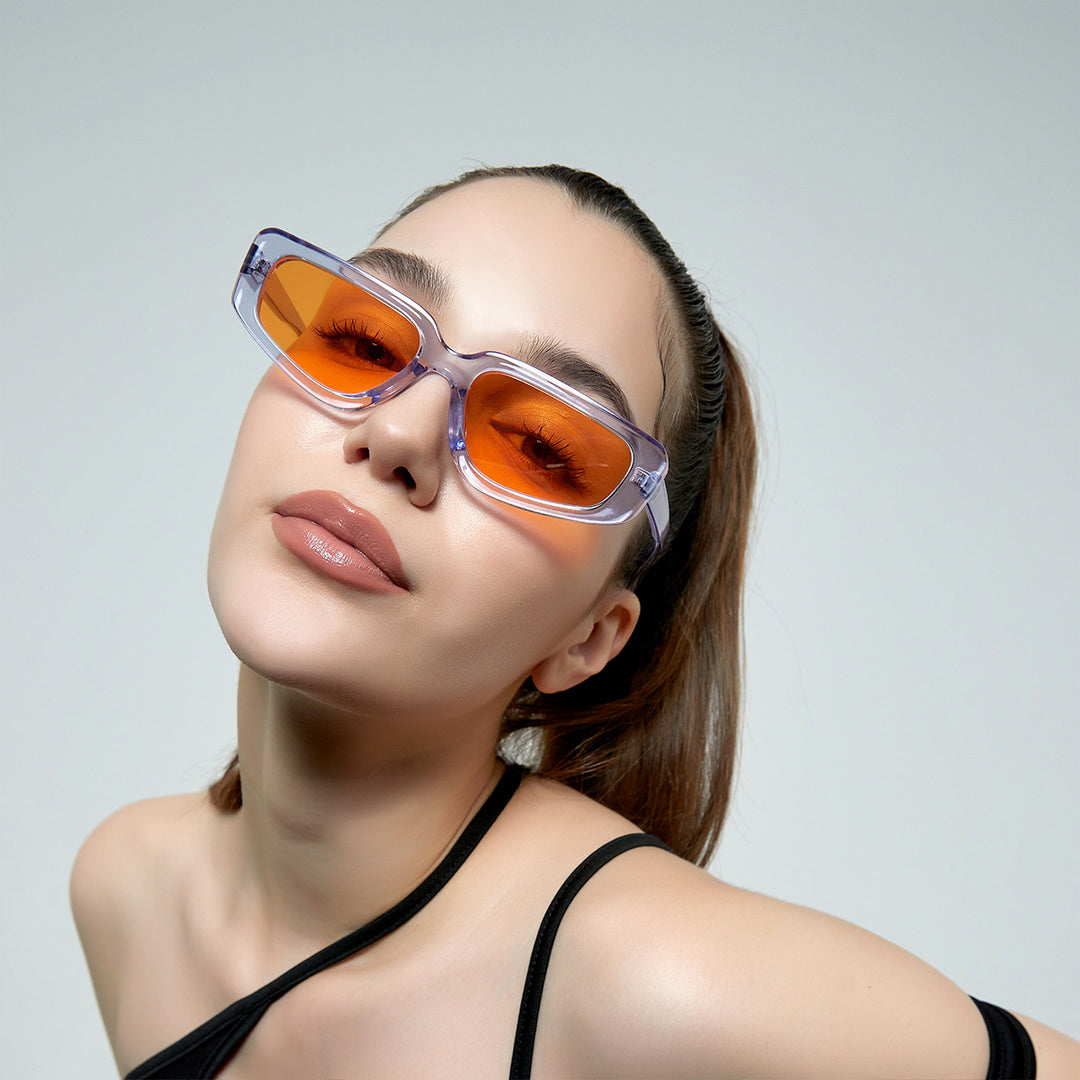 Women's stylish square sunglasses with modern high-gloss plastic frame Kalsten