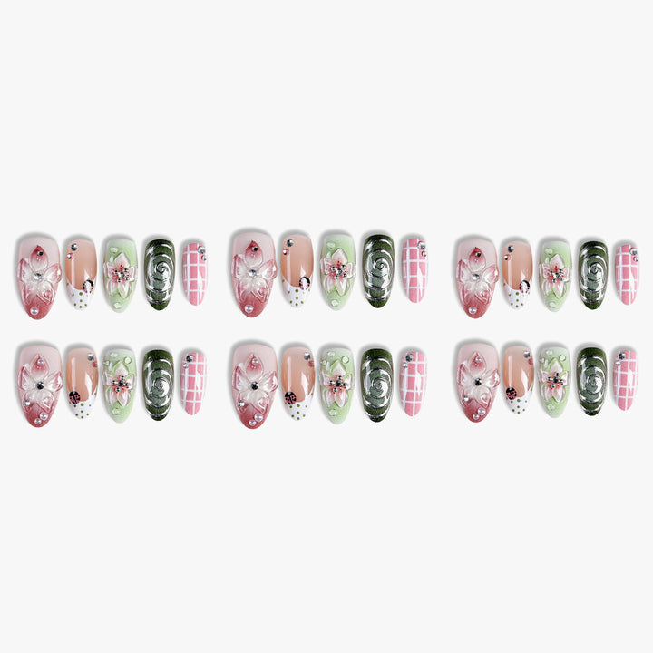 Artistic Floral Design Press-On Nail Set kalsten