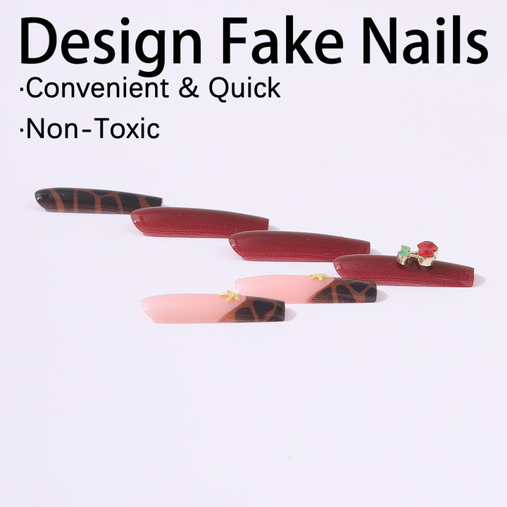 Creative nail art set with leopard and Christmas motifs Kalsten