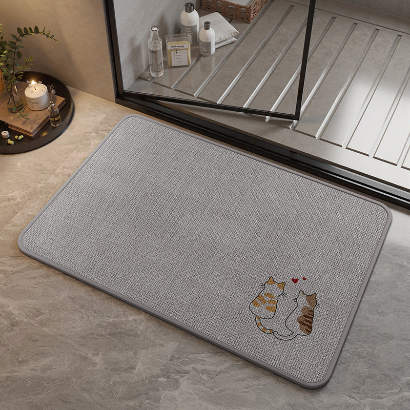 Decorative Cat-Themed Bath Mat Kalsten