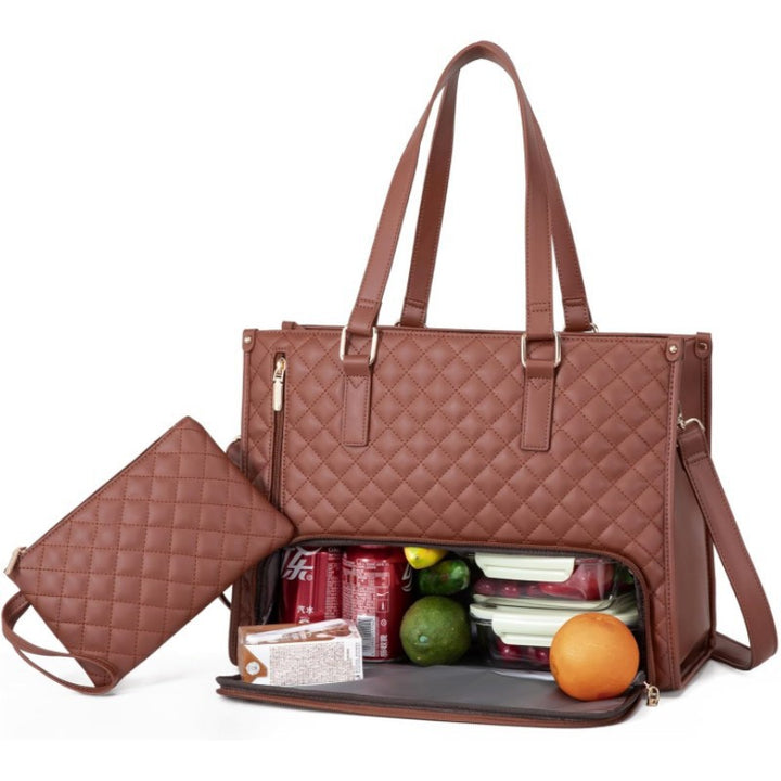 Quilted Multi-Pocket Insulated Lunch Tote Kalsten