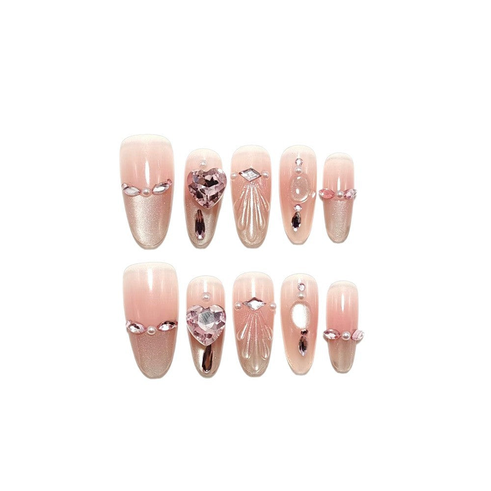 Elegant artificial nails with glitter accents Kalsten
