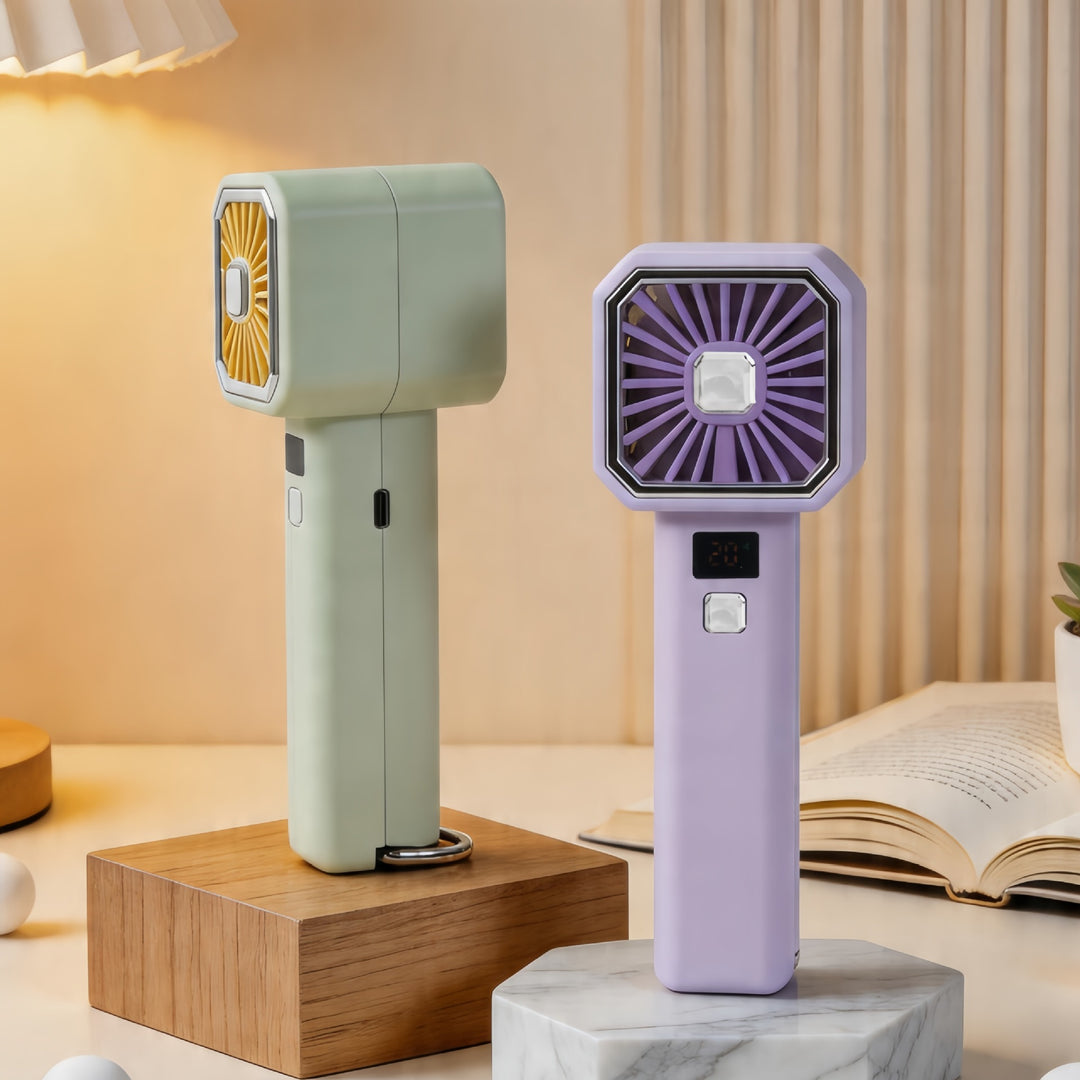 Women portable hand fan with digital speed display Kalsten