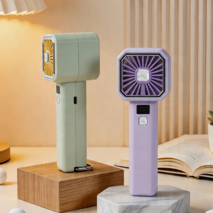 Women portable hand fan with digital speed display Kalsten