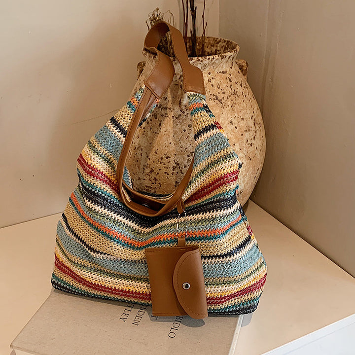 Bohemian Woven Straw Shoulder Bag