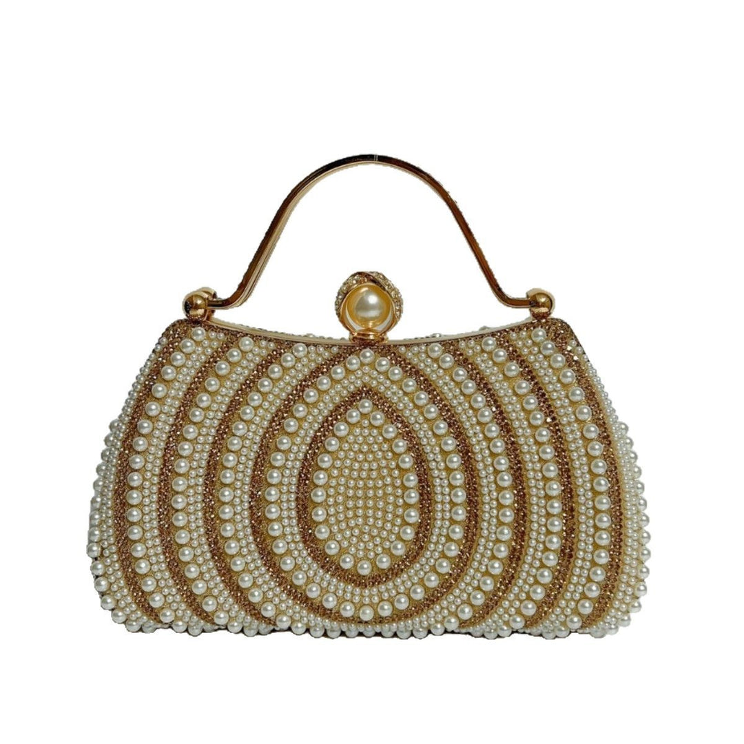 Luxurious Pearl-Decorated Evening Handbag