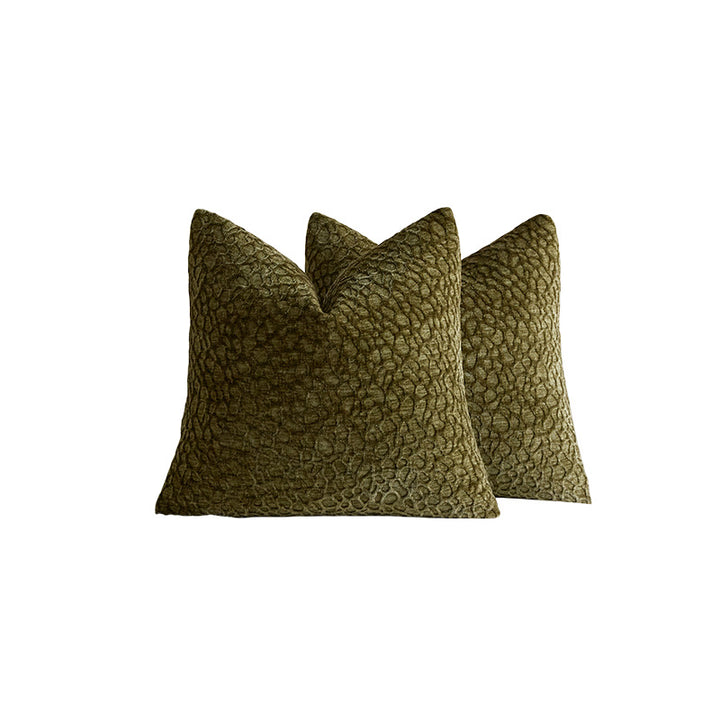 Luxury Textured Chenille Throw Pillow Covers Pair