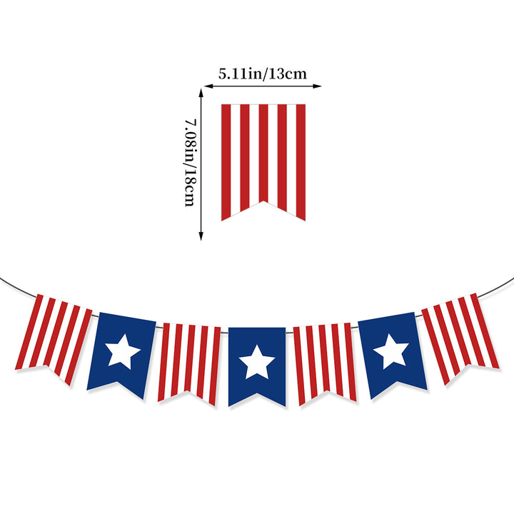 Unisex nan pennant string made of durable polyester with star and stripe motif for party decoration Kalsten