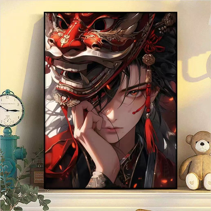 Dramatic Fantasy Mask Illustration Canvas Art Kalsten
