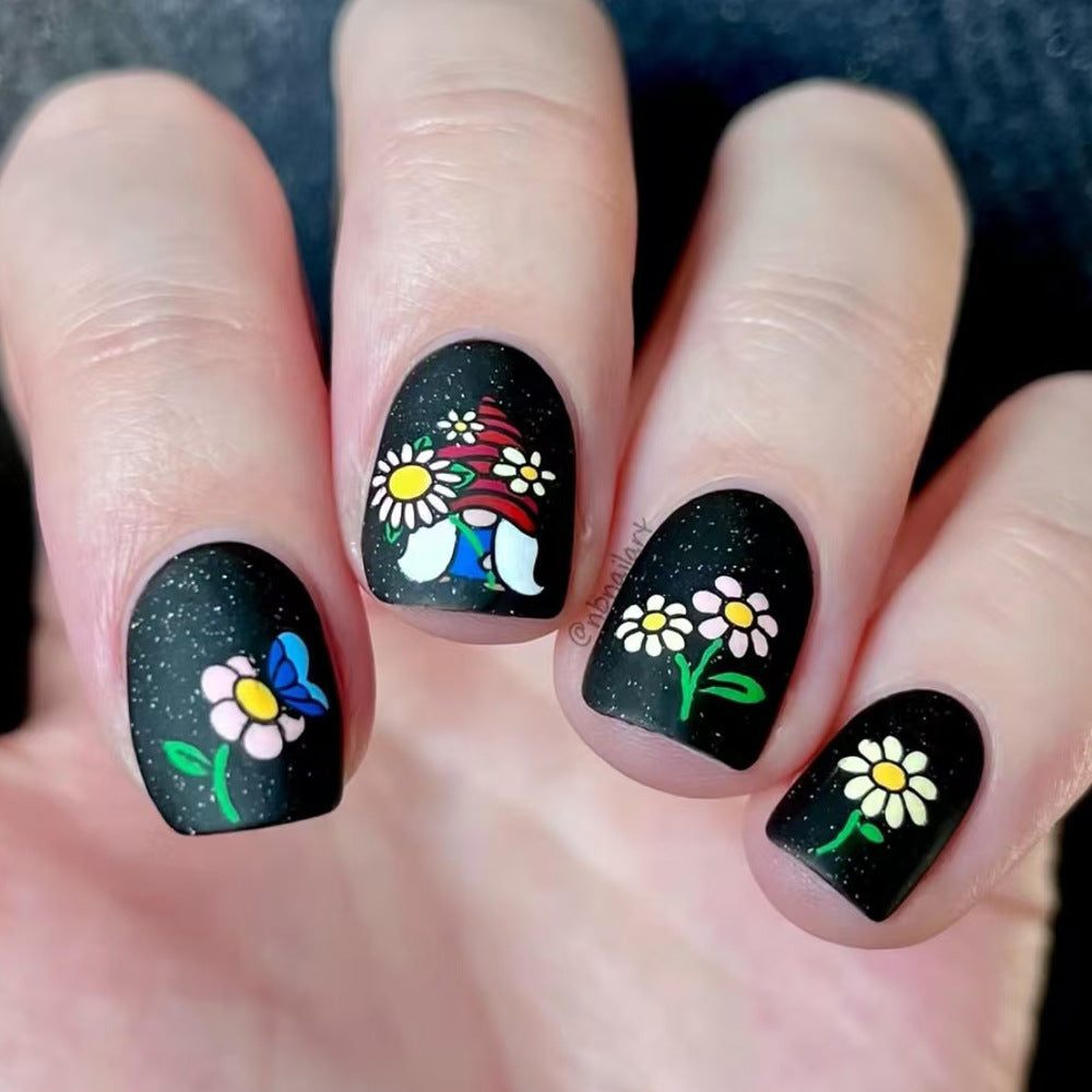 Artistic Floral-Themed Press-On Nail Art Kalsten