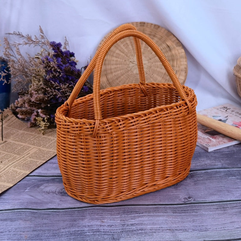 Women braided storage basket with sturdy carrying handles Kalsten