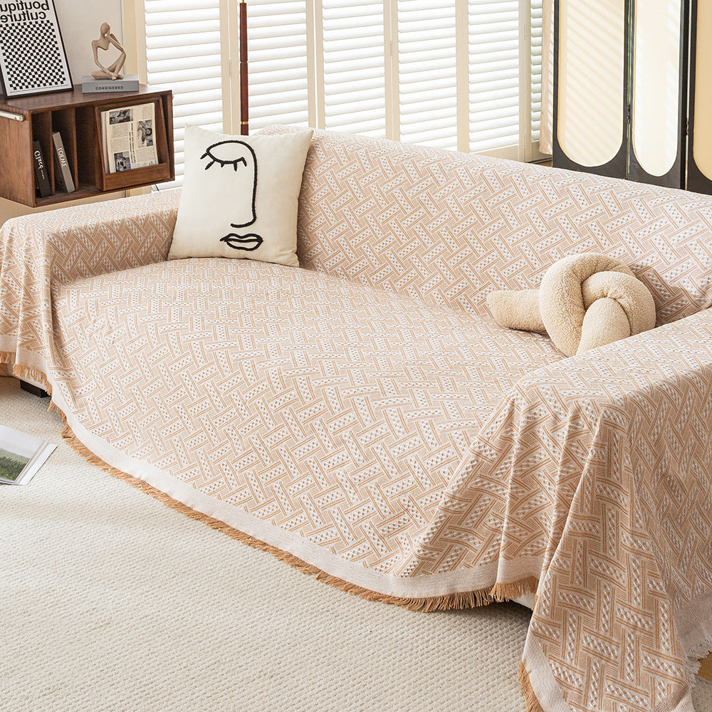 Textured Woven Sofa Throw Blanket