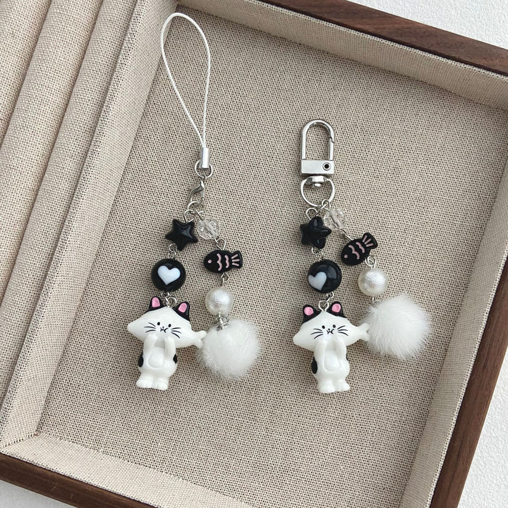 Cat-Themed Charm Keychain Kalsten