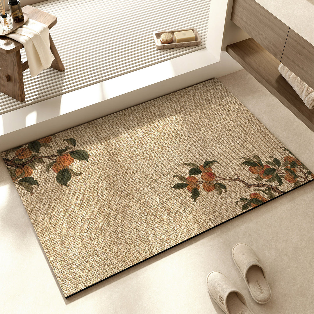 Decorative Floral Pattern Bath Mat